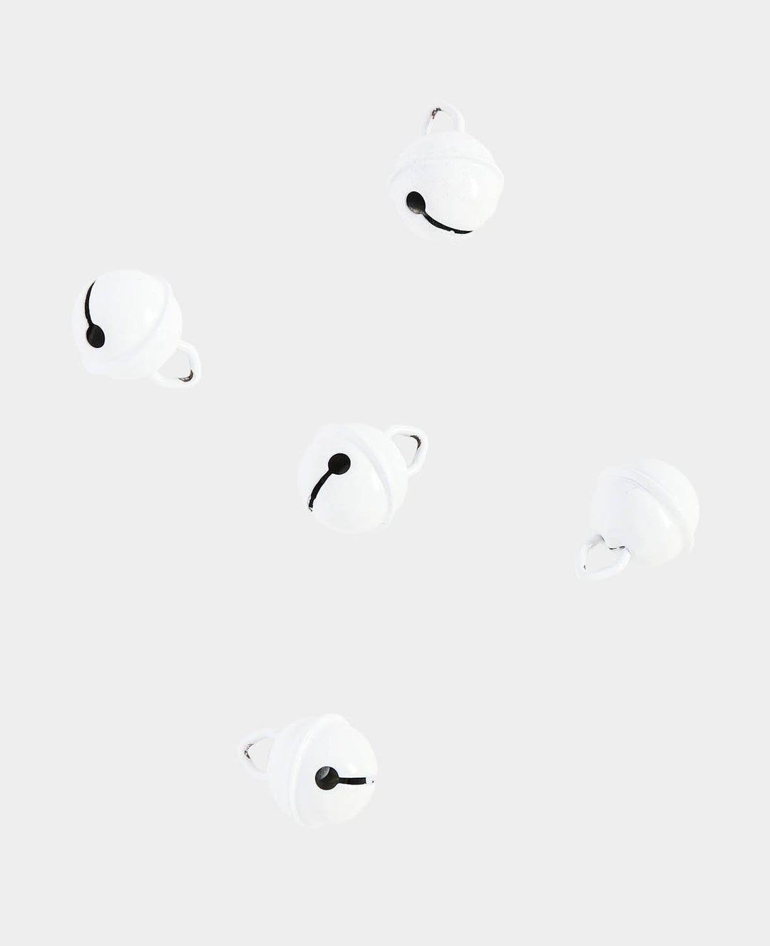 Bells, white, ø 15 mm, 5 pieces