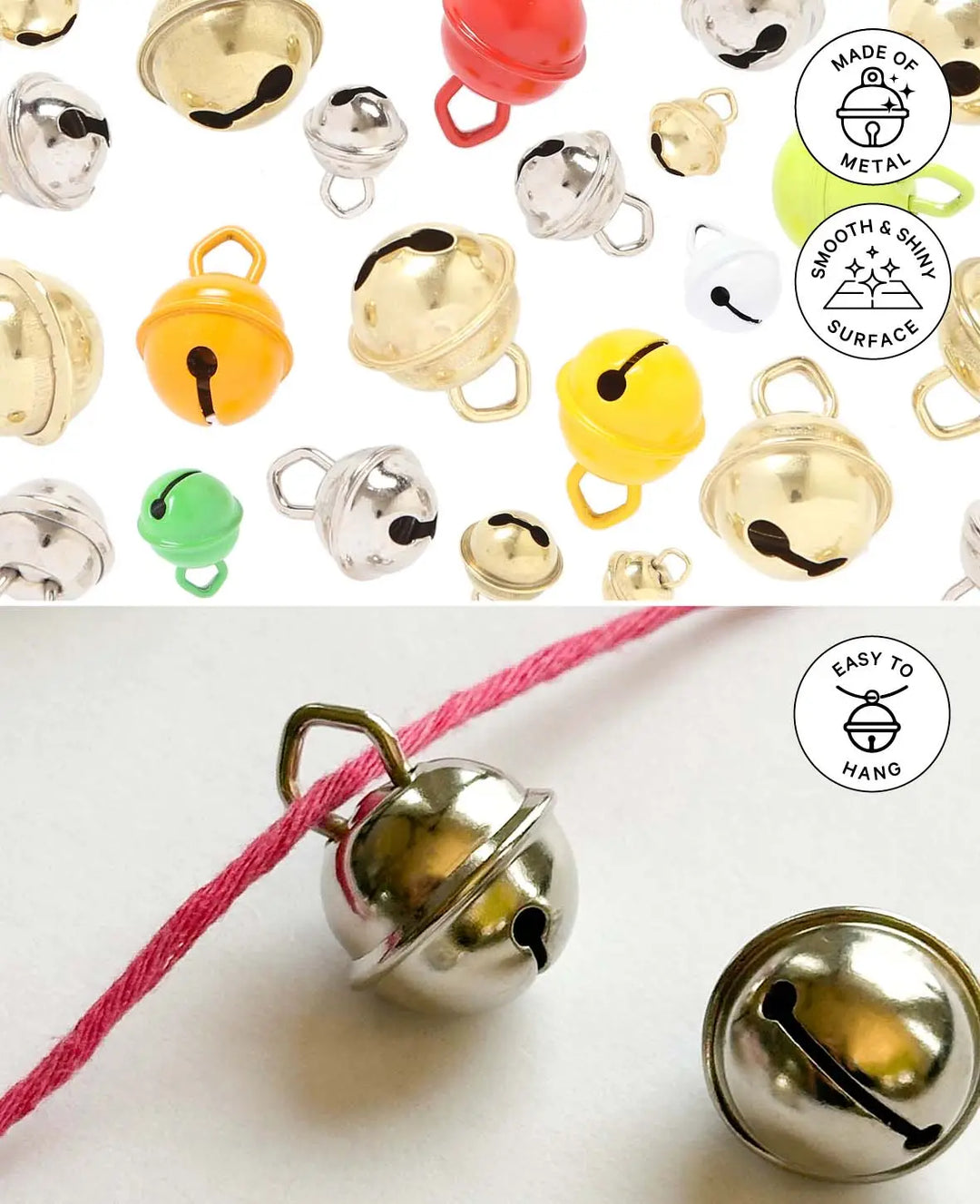 Glöckchen Silber, ø 24 mm, 4 Stück