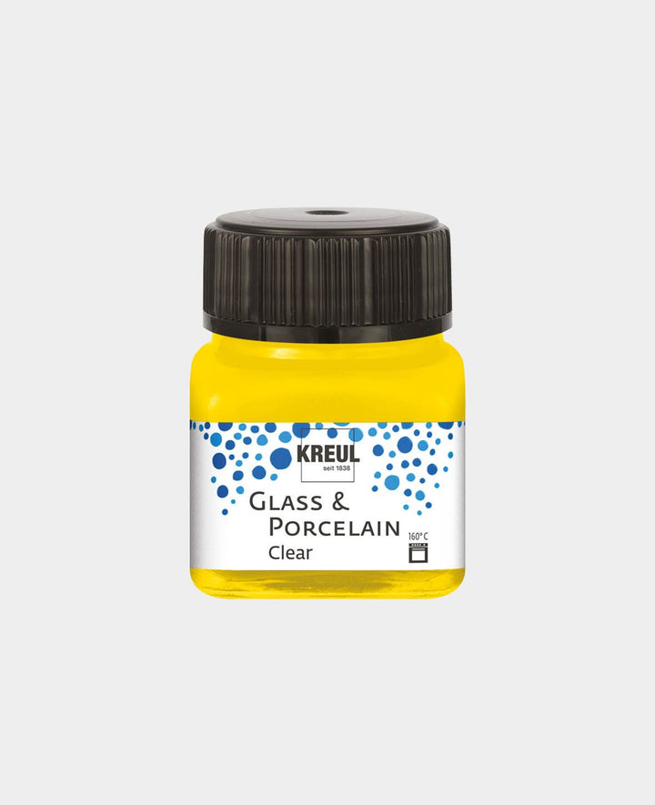 KREUL Glas- &amp; Porzellanfarbe, Transparent / Sonnengelb, 20 ml