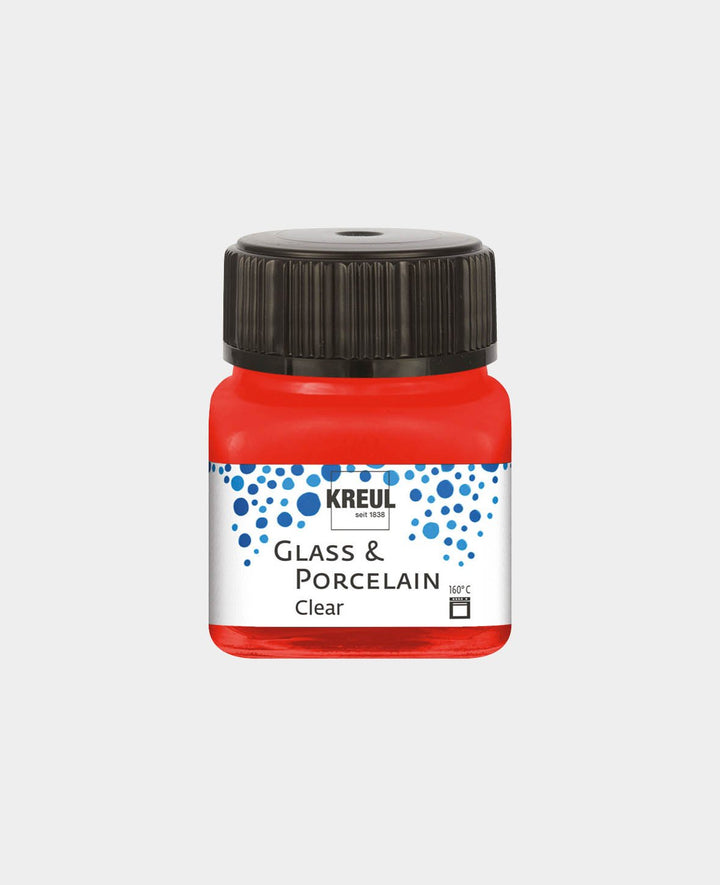Peinture verre et porcelaine KREUL, transparente / rouge cerise, 20 ml