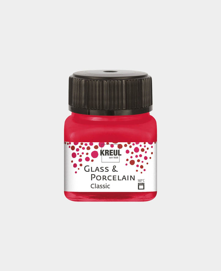 KREUL Glas- &amp; Porzellanfarbe, Karminrot, 20 ml