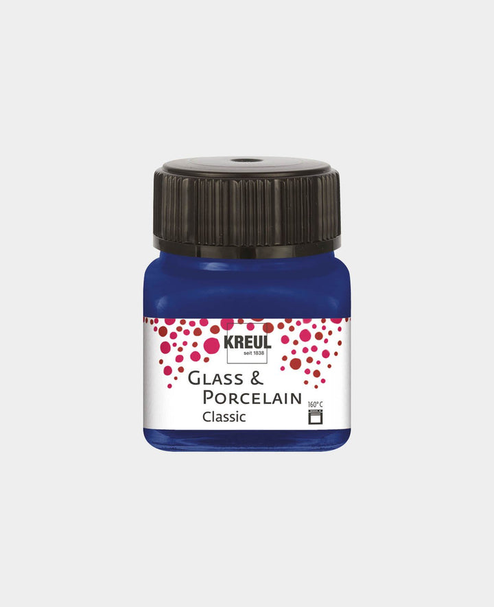 Peinture KREUL pour verre et porcelaine, bleu roi, 20 ml