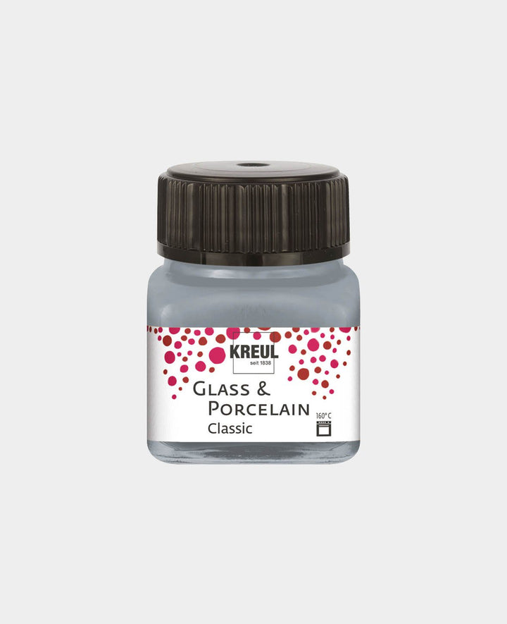 KREUL Peinture verre et porcelaine, Argent métallique, 20 ml