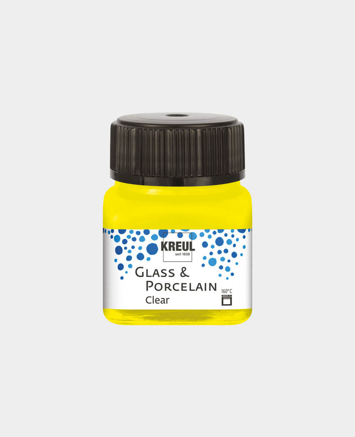KREUL Glass &amp; Porcelain Paint, Transparent / Yellow, 20 ml