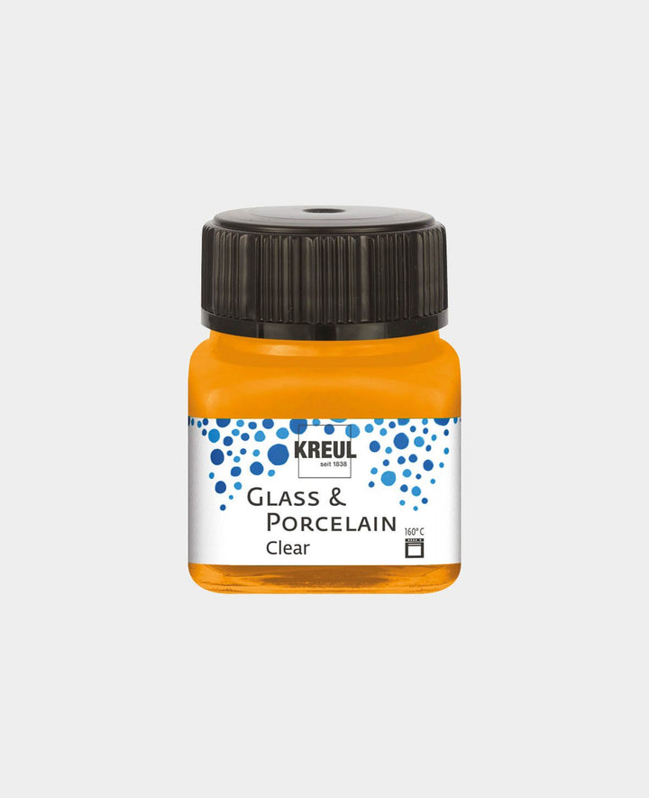 KREUL Glass &amp; Porcelain Paint, Transparent / Orange, 20 ml