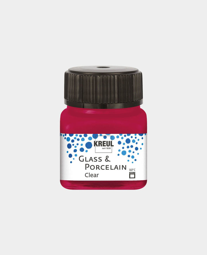 KREUL Peinture pour verre et porcelaine, Transparente / Rouge bordeaux, 20 ml