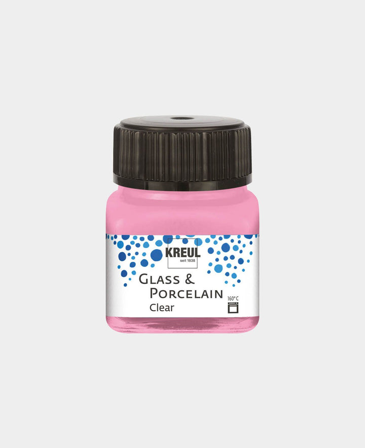 KREUL Peinture pour verre et porcelaine, transparent / rose, 20 ml