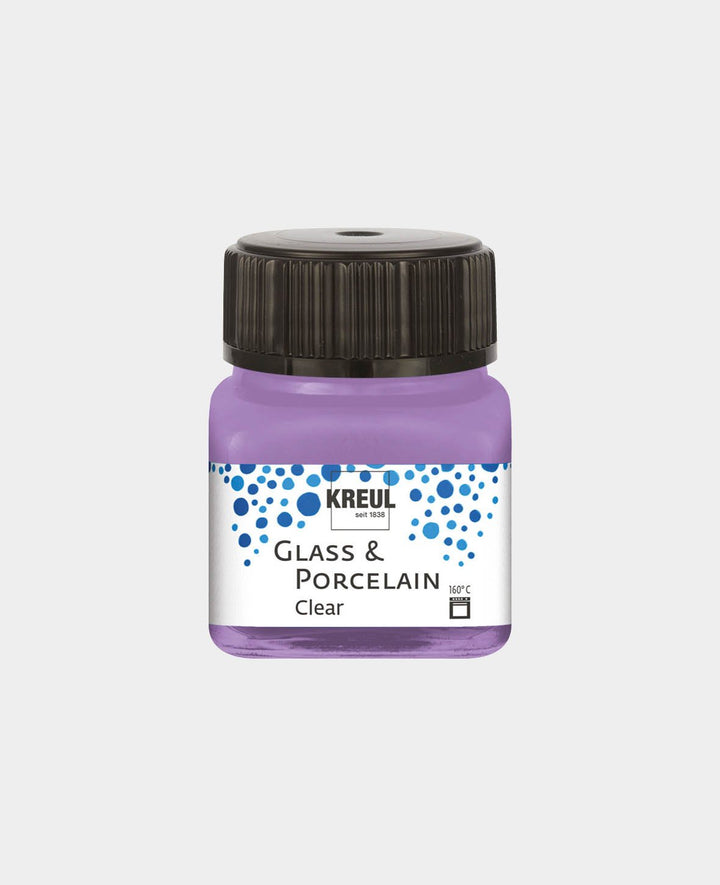 KREUL Peinture pour verre et porcelaine, Transparent / Lilas, 20 ml