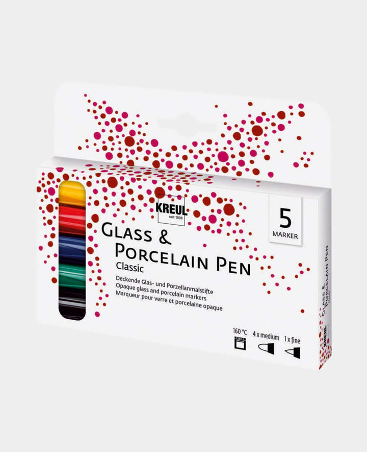 KREUL Marqueurs Verre &amp; Porcelaine Classique, lot de 5