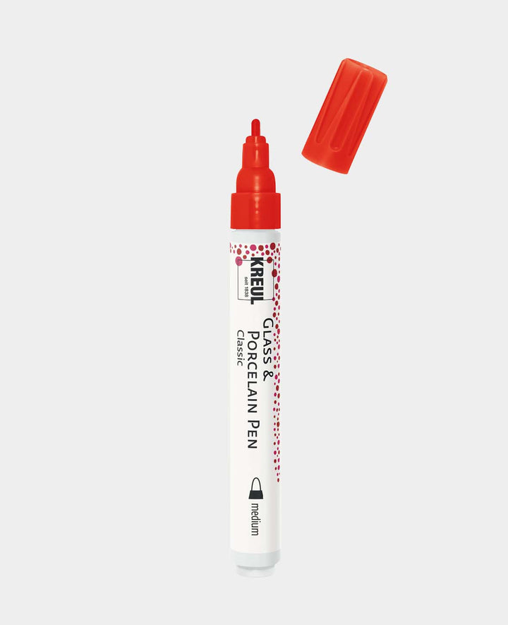 KREUL Glass &amp; Porcelain Pen Classic Medium Cherry Red