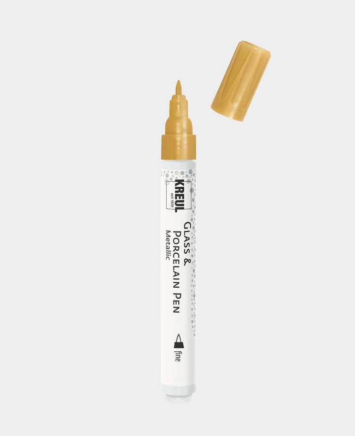 KREUL Glas- &amp; Porzellanstift Metallic fine Gold