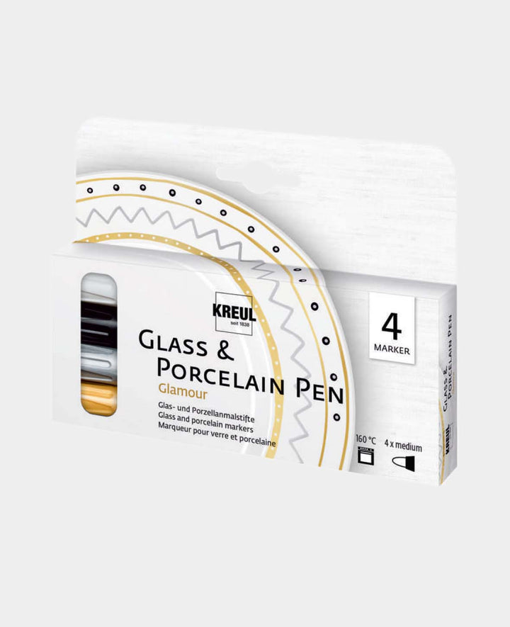 KREUL Marqueur Verre &amp; Porcelaine Glamour, set de 4