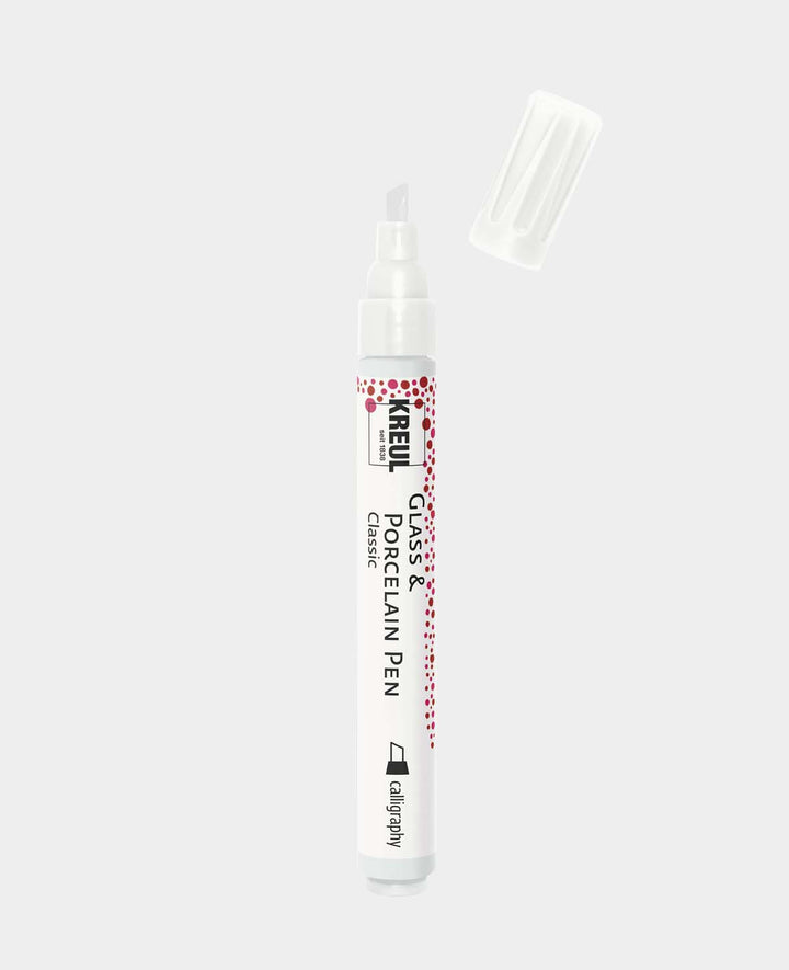 KREUL Glas- &amp; Porzellanstift Classic calligraphy Weiss