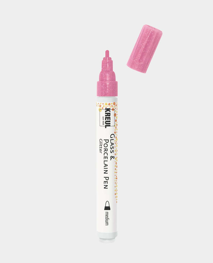 KREUL Stylo Verre &amp; Porcelaine Pailleté moyen Rosé