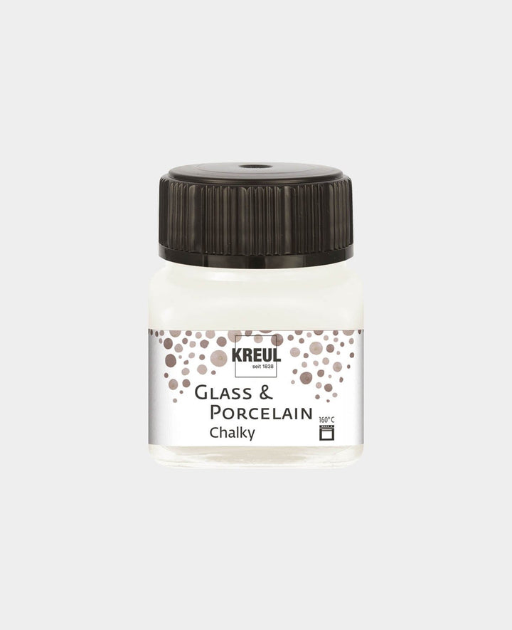 KREUL Peinture pour verre et porcelaine Chalky, Coton blanc, 20 ml