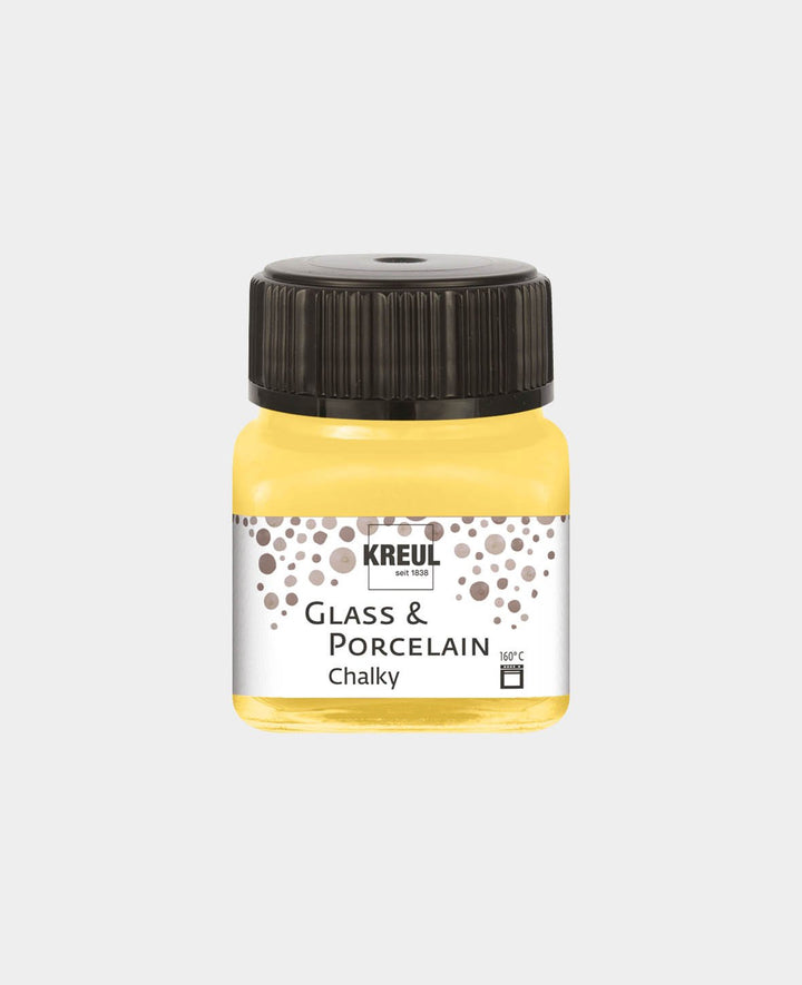 KREUL Glass &amp; Porcelain Chalky Paint, Yellow Safran, 20 ml