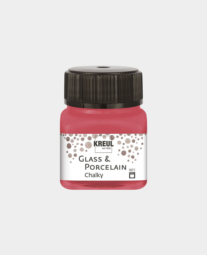 KREUL Peinture pour verre et porcelaine Chalky, Rouge Douillet, 20 ml