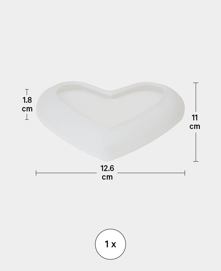 Moule en silicone, coupelle plate en forme de cœur, 126 x 110 x 18 mm