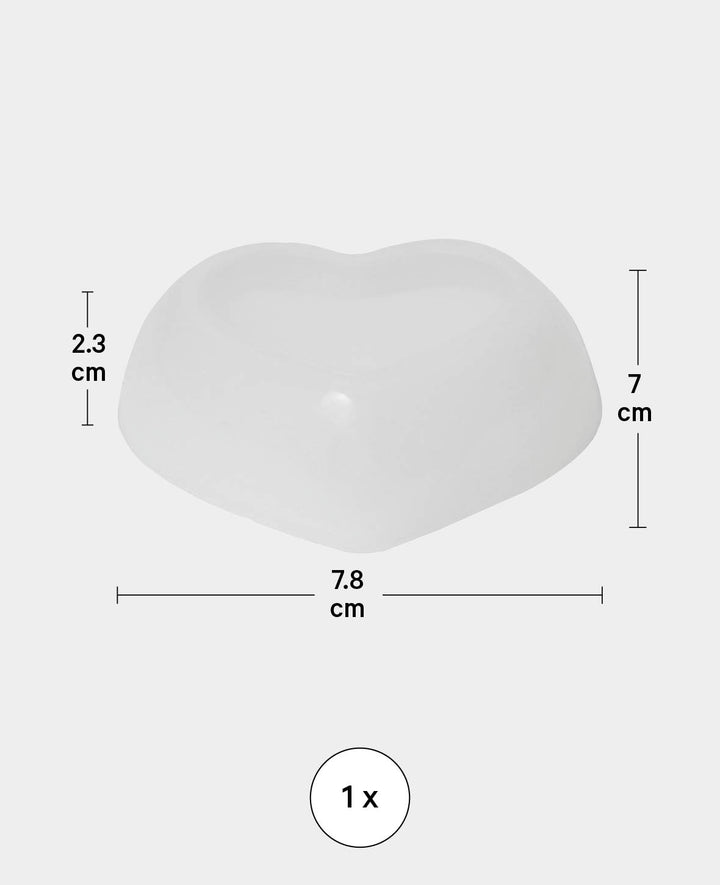 Silicone mold, tall heart-shaped dish, 78 x 70 x 23 mm