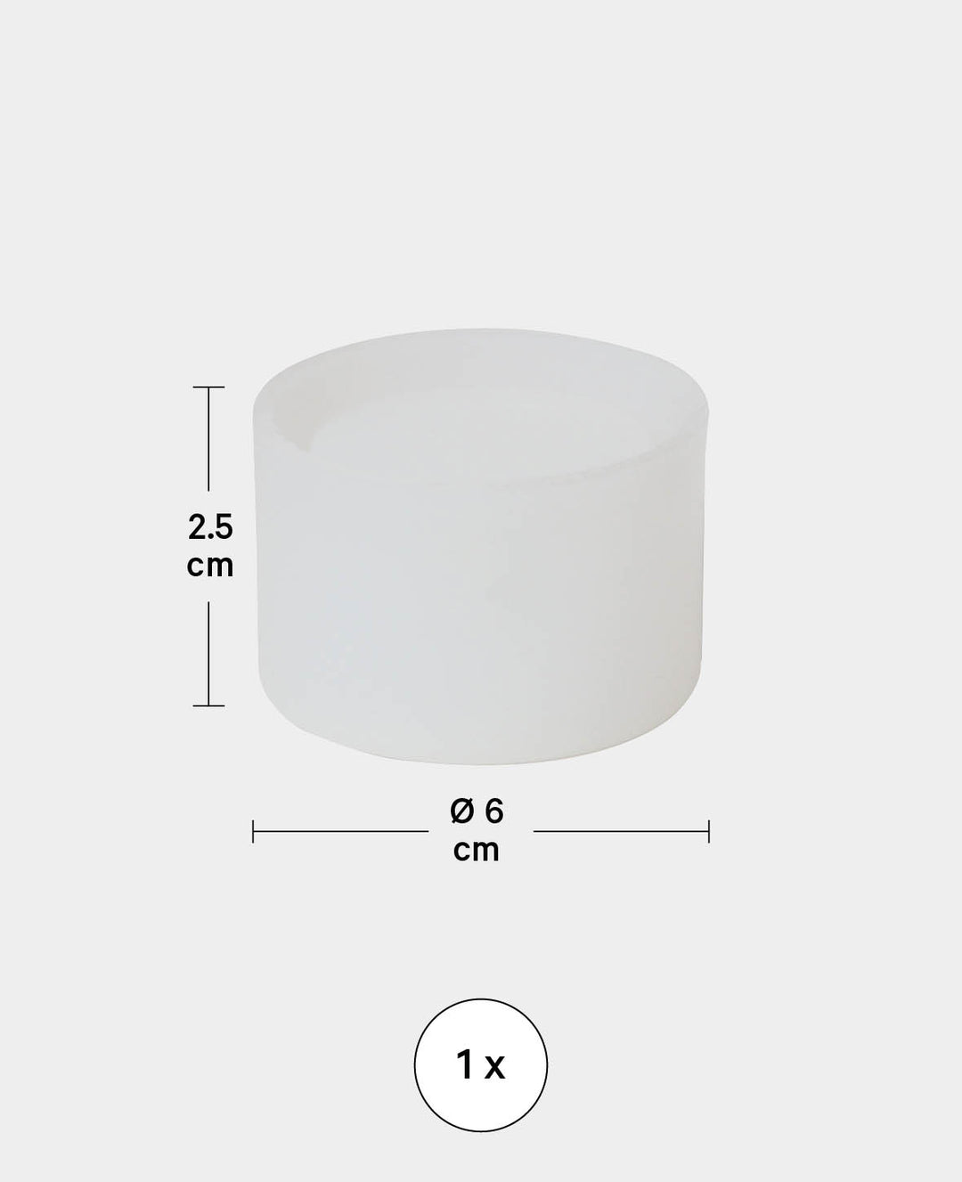 Silikon Giessform, Teelichthalter rund, ø 60 x 25 mm