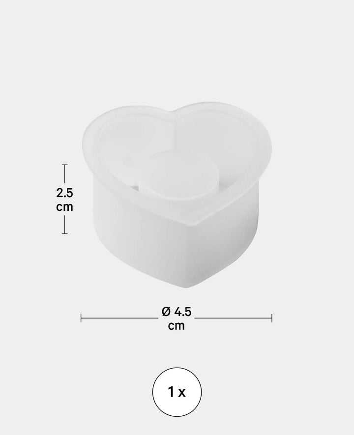 Silicone Mold, Heart Taper Candle Holder, 45 x 45 x 25 mm