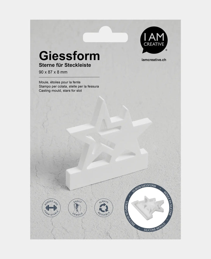 Silicone mold, stars for plug-in strip, 90 x 87 x 8 mm