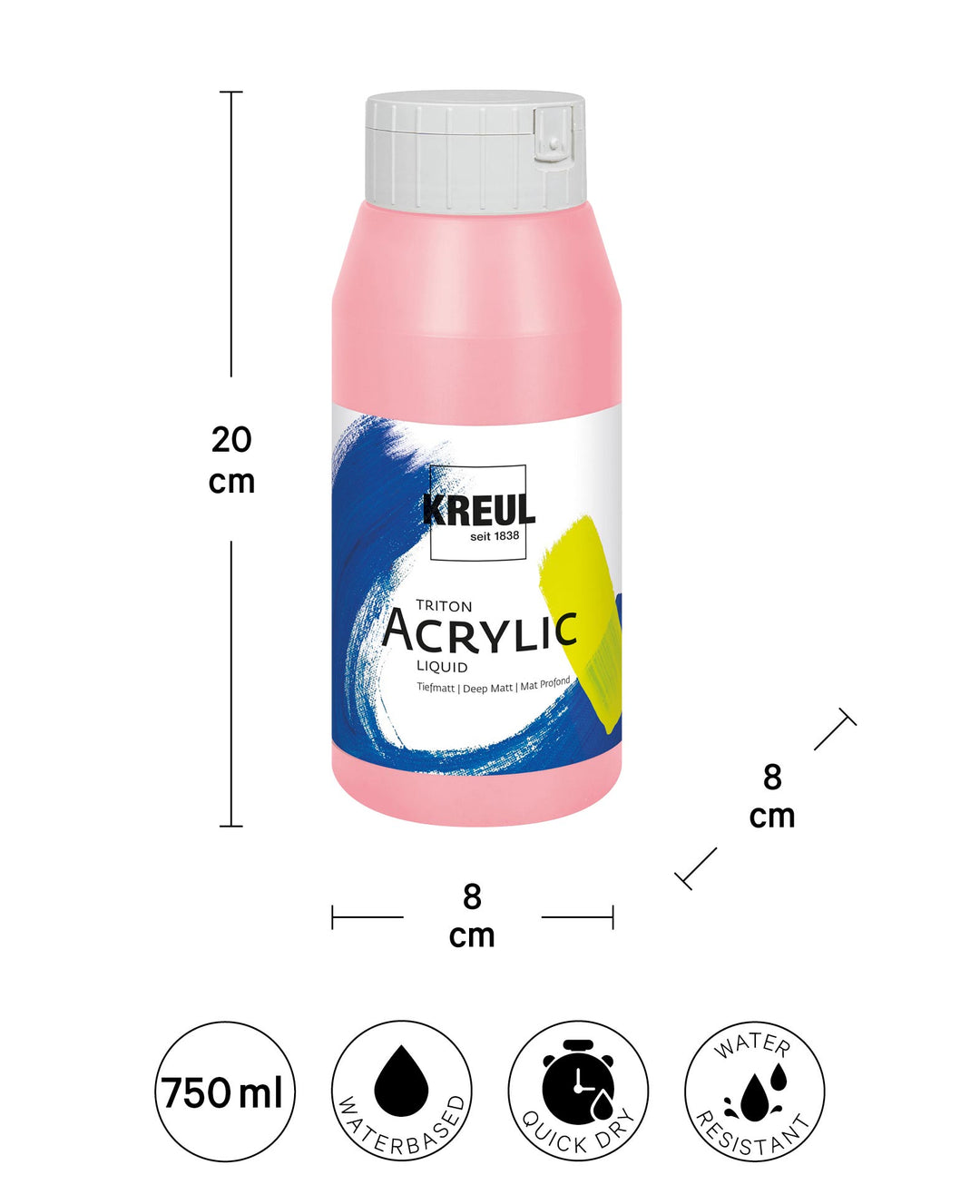 Triton Acrylic Liquid, Deep Matt, Rosé, 750 ml