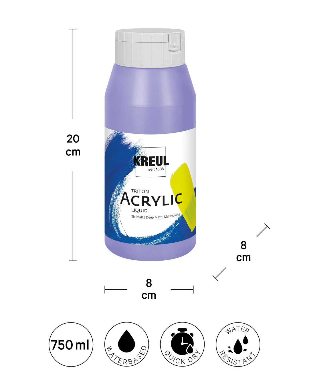 Triton Acrylic Liquid, Deep Matte, Lavender, 750 ml