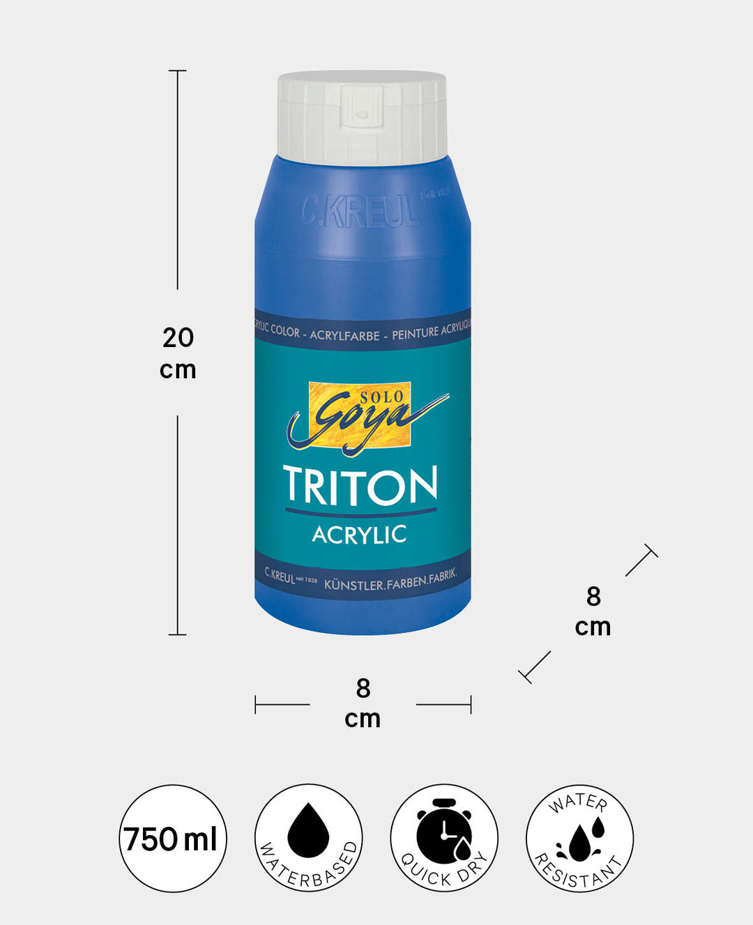 SOLO GOYA Peinture Acrylique Triton, Ombre verdâtre, 750 ml