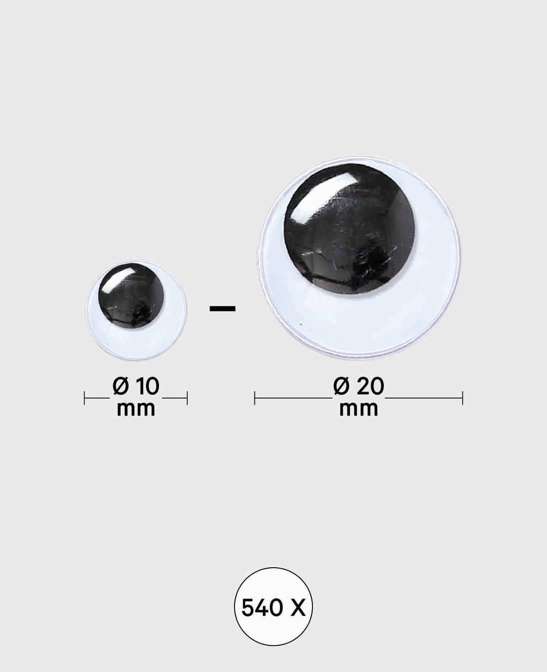 Yeux mobiles Big Pack, ø 10 à 20 mm, 540 pces.