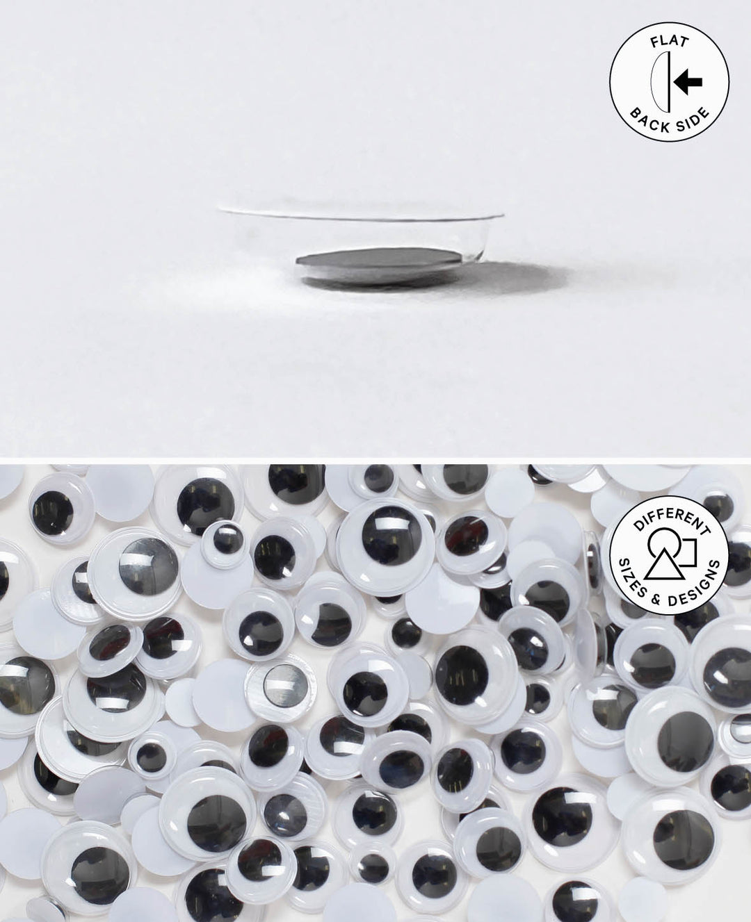 Mini-yeux mobiles ø 3 mm, 50 pièces