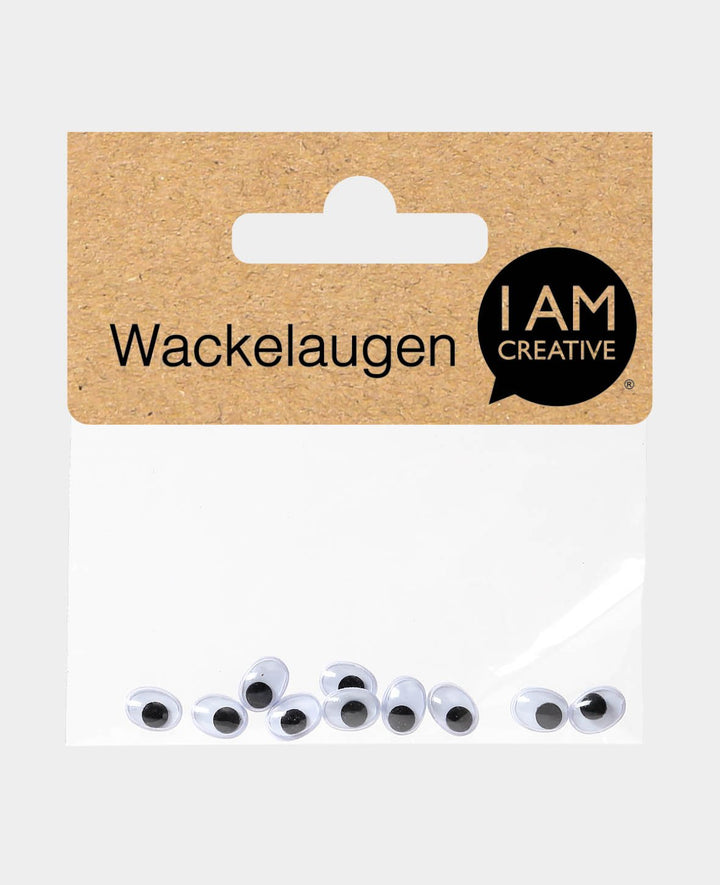 Wobbly eyes oval 6 x 8 mm, 10 pcs.