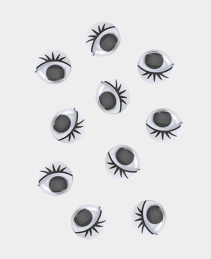 Yeux mobiles avec cils, ø 10 mm, 10 p.