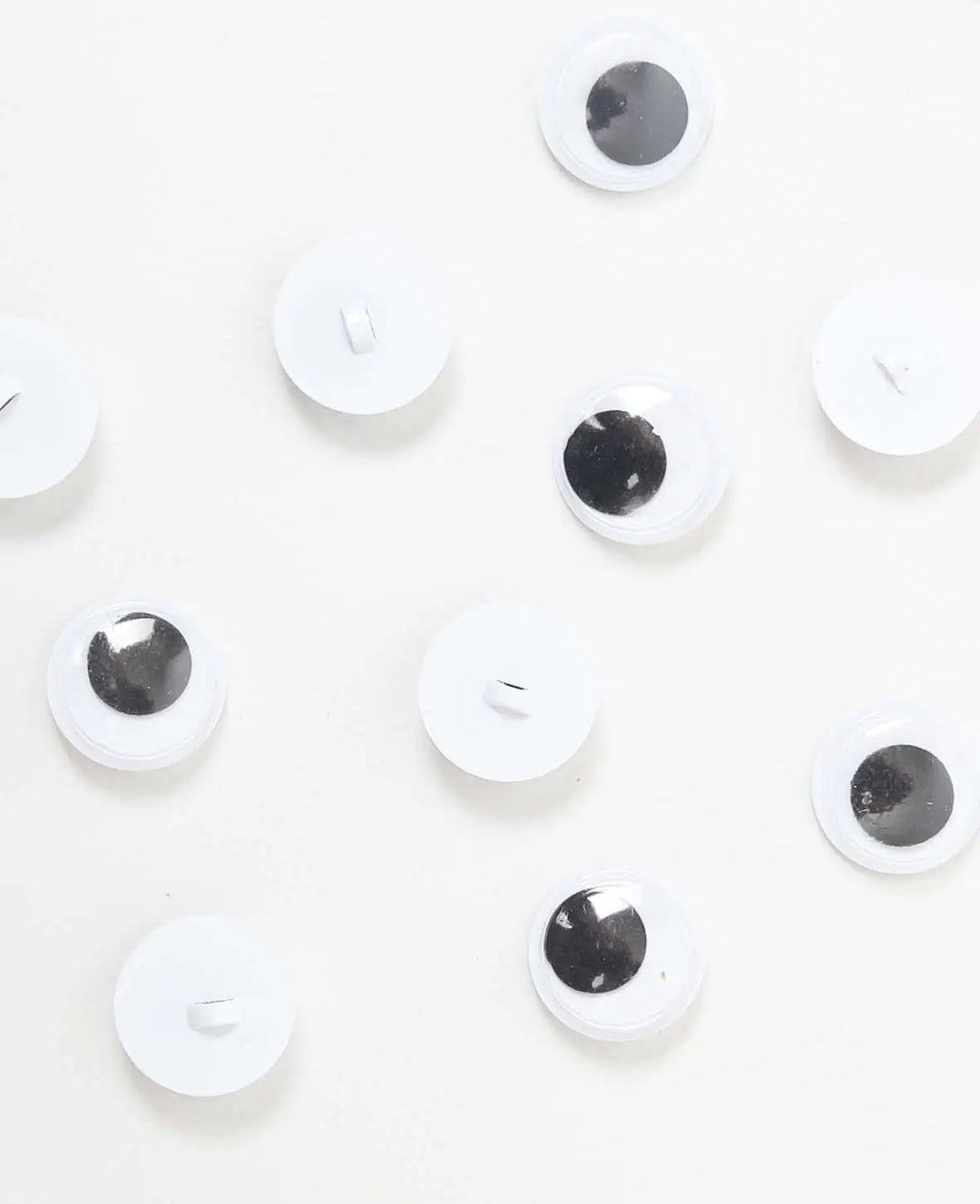 Googly Eyes with Loop, approx. ø 15 mm, White &amp; Black, 10 pcs.