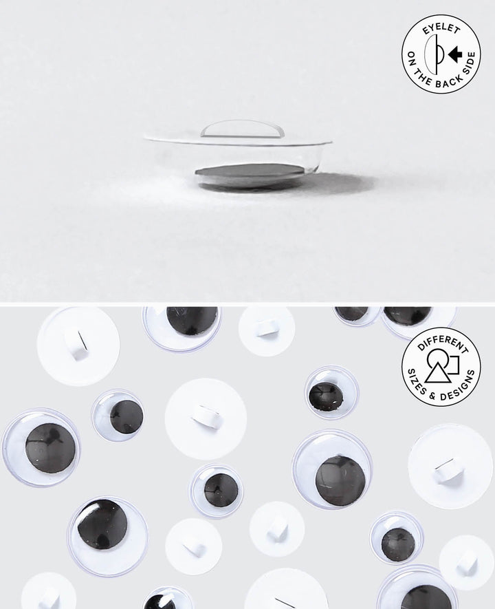 Yeux mobiles avec boucle, ø 8 mm, 10 pc.
