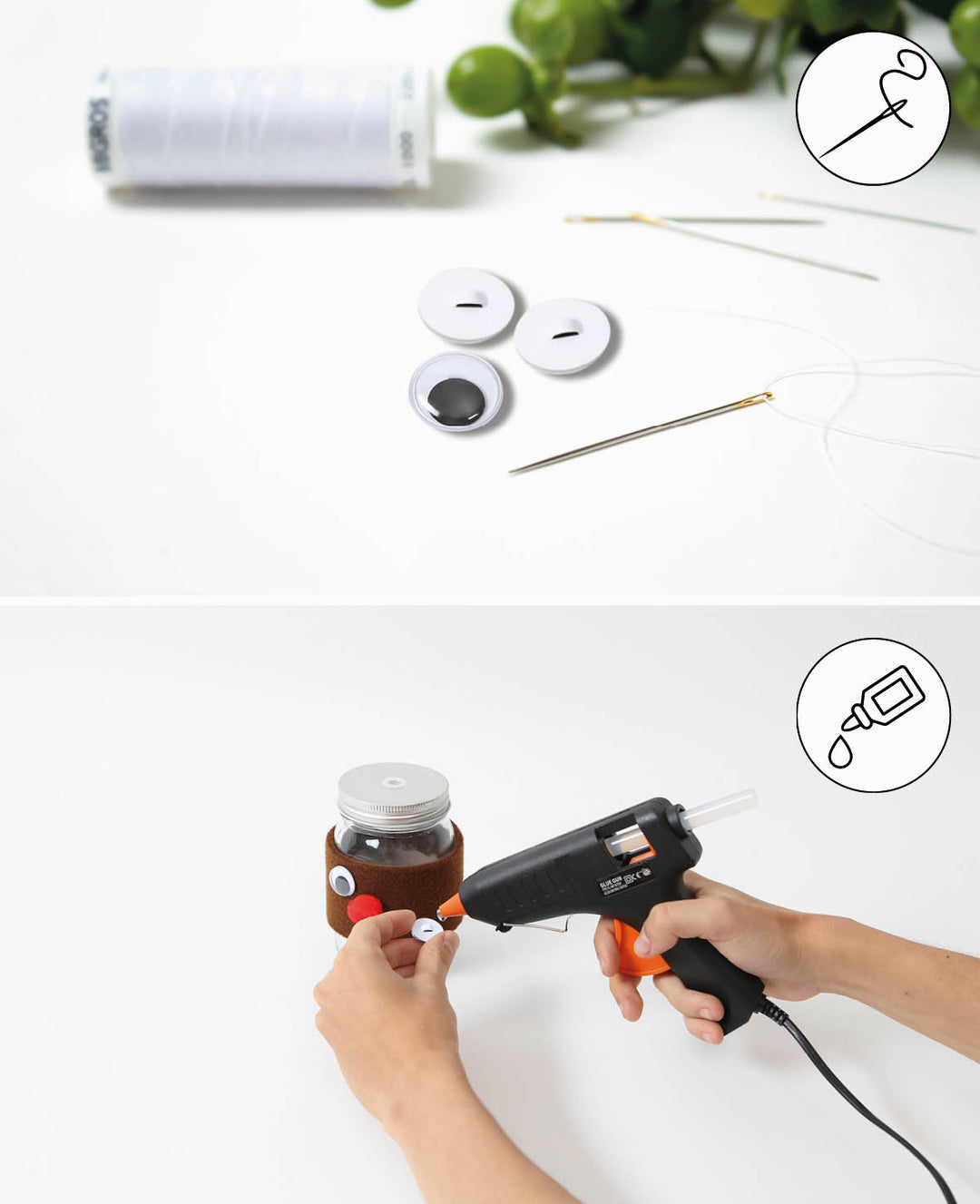 Yeux mobiles avec boucle, ø 8 mm, 10 pc.