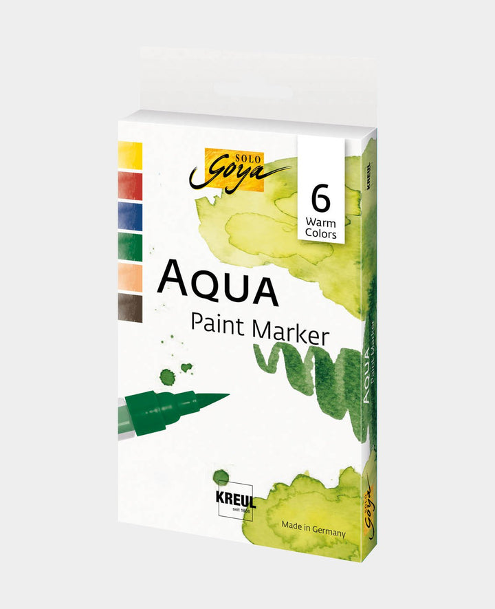 SOLO GOYA Aqua Paint Marker Couleurs chaudes Set de 6