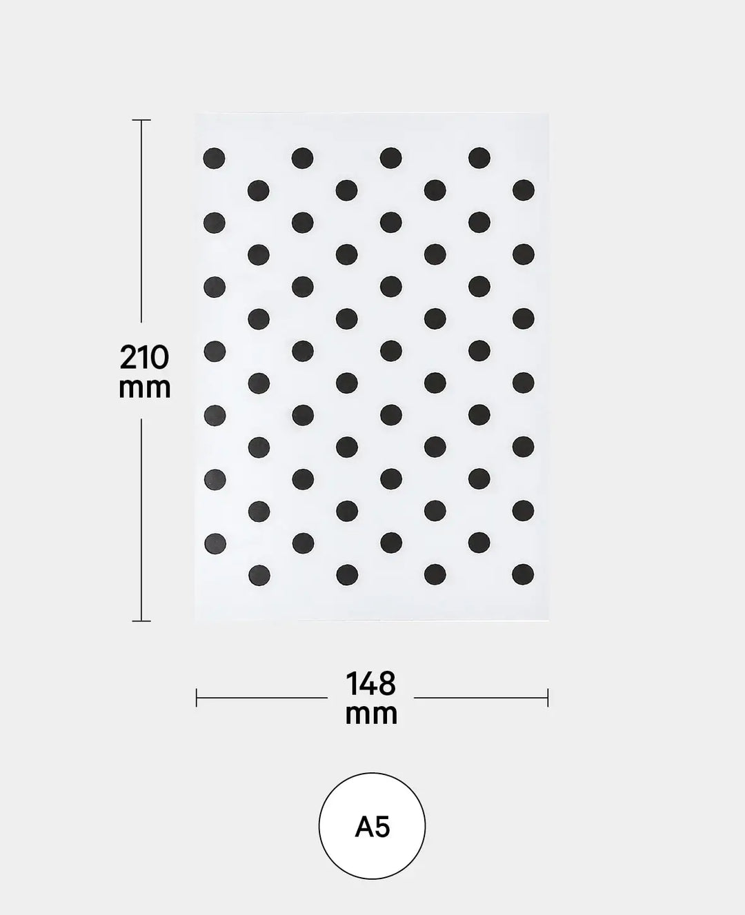 Template Dots, 148 x 210 mm (A5), White translucent