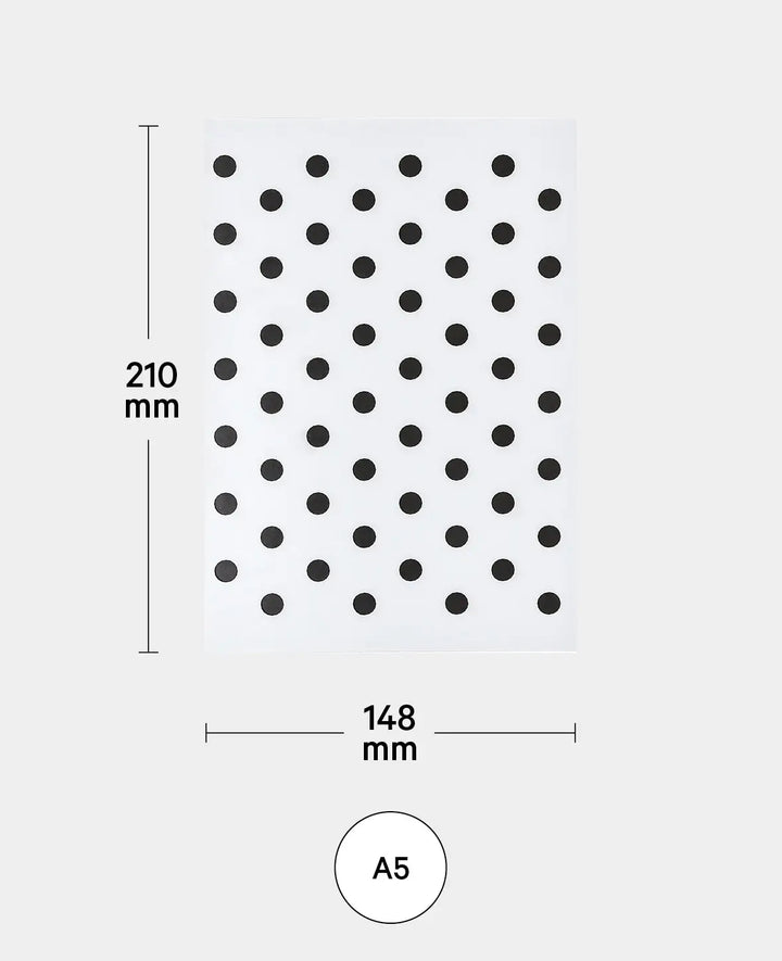 Template Dots, 148 x 210 mm (A5), White translucent