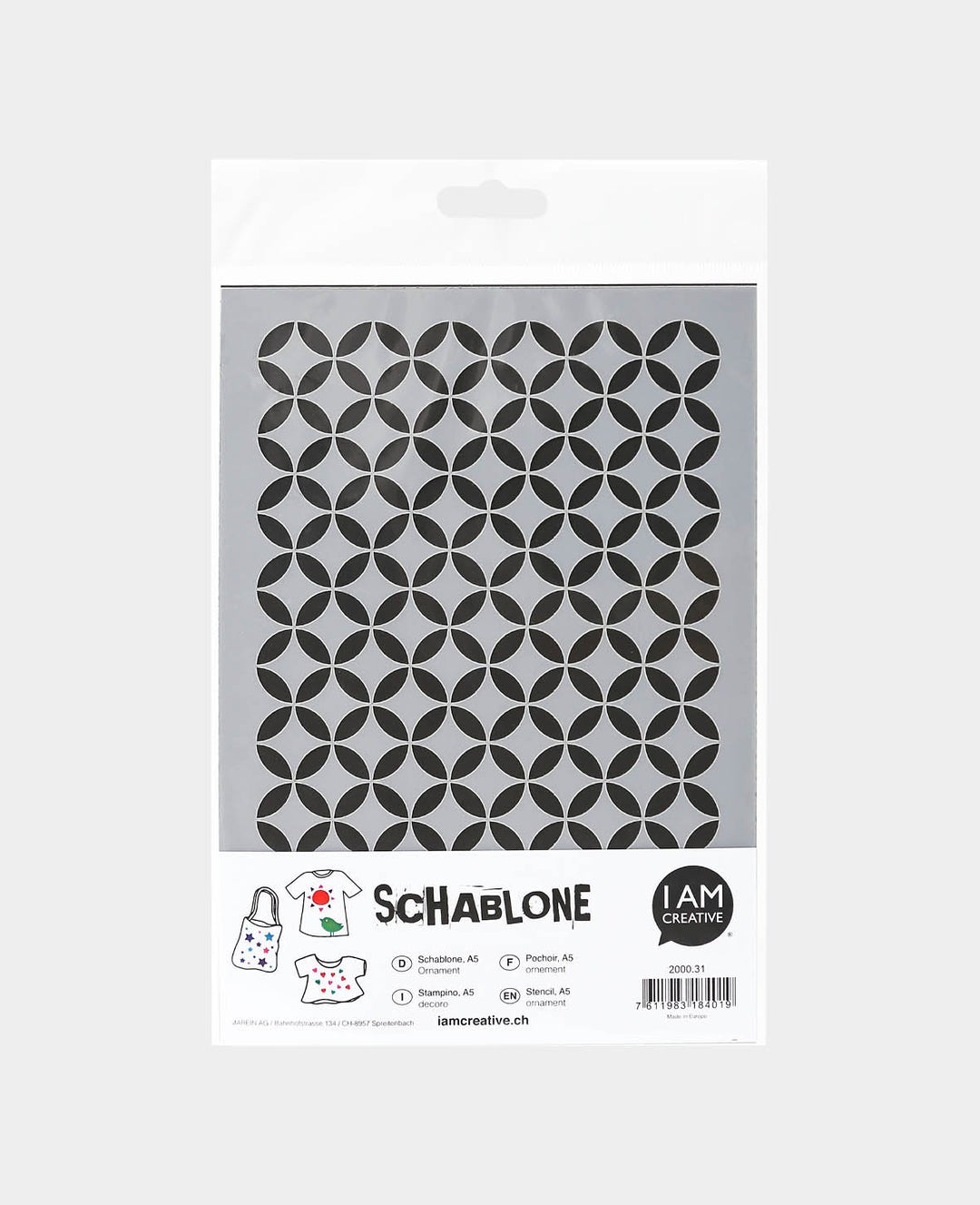 Stencil Ornament, 148 x 210 mm (A5), White translucent
