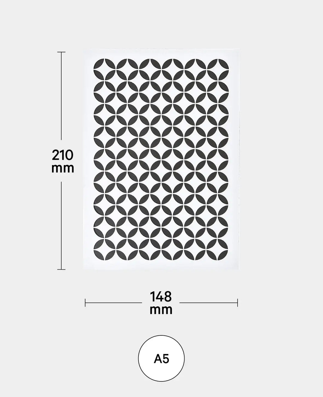 Stencil Ornament, 148 x 210 mm (A5), White translucent