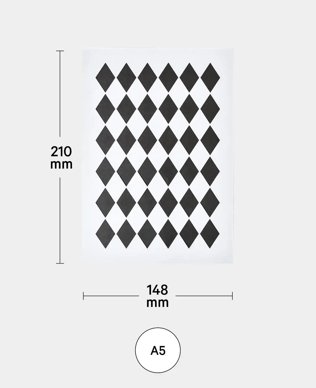 Schablone Diamond, 148 x 210 mm (A5), Weiss transluszent