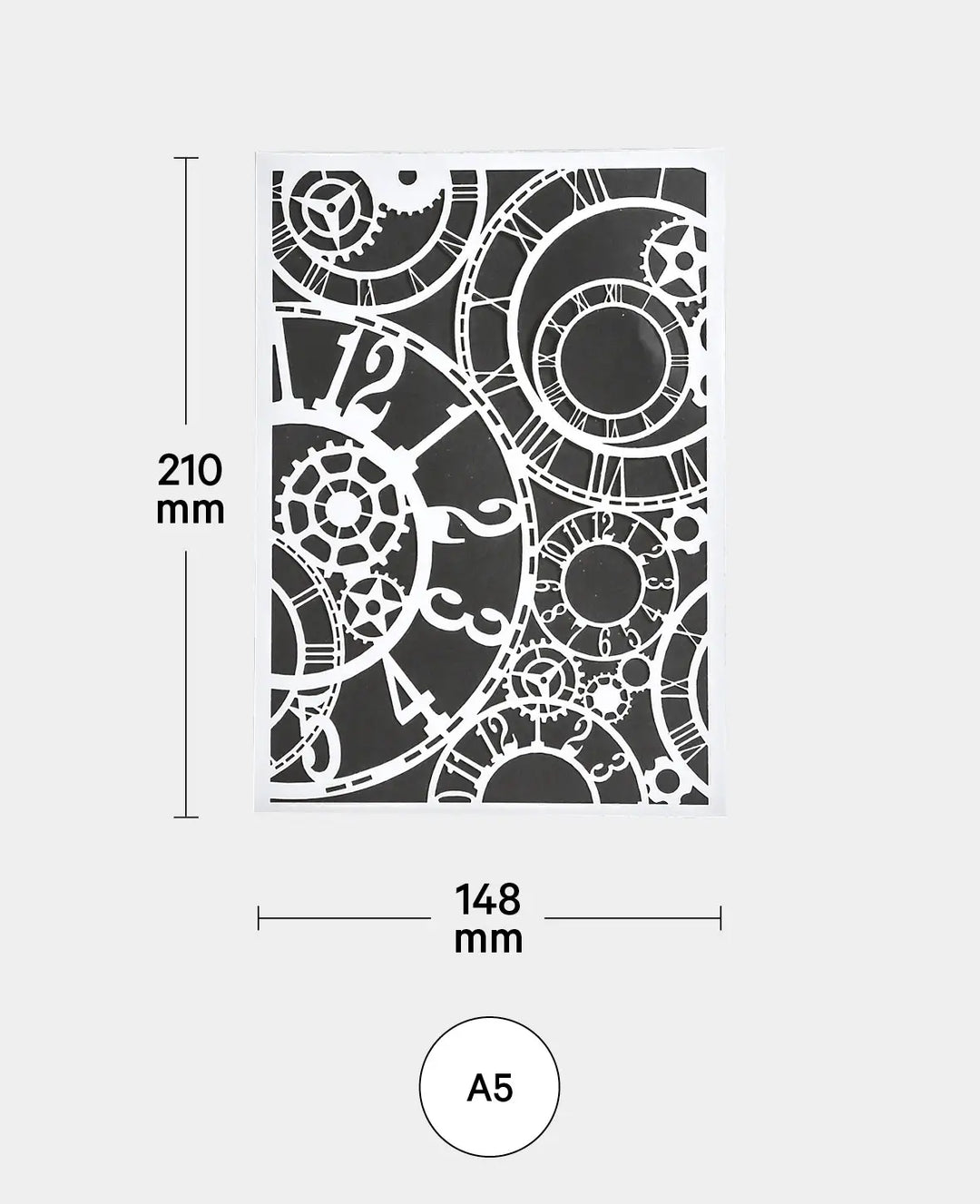 Clockwork template, 148 x 210 mm (A5), white translucent