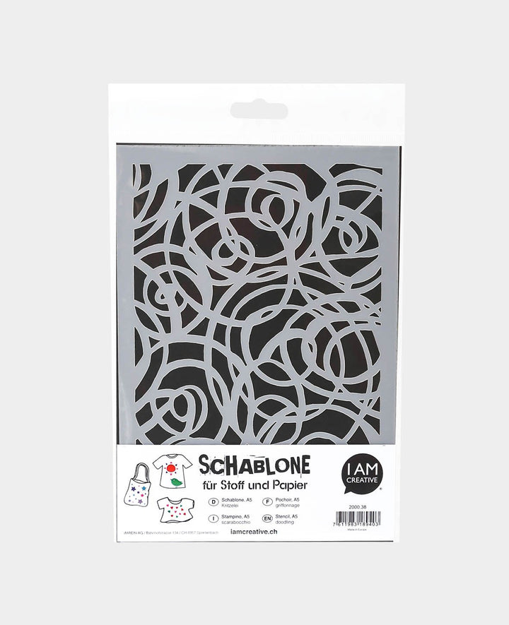 Pochoir gribouillis, 148 x 210 mm (A5), blanc translucide