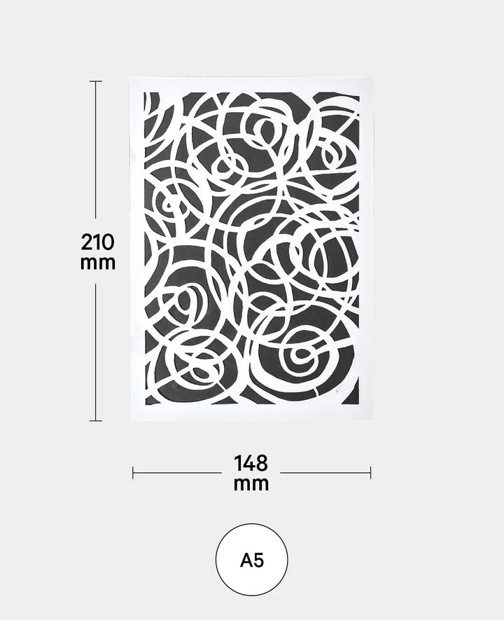 Pochoir gribouillis, 148 x 210 mm (A5), blanc translucide