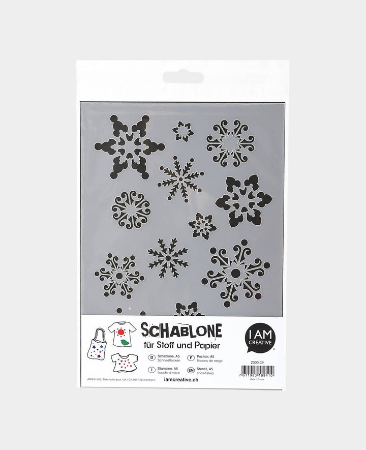 Snowflake stencil, 148 x 210 mm (A5), white translucent