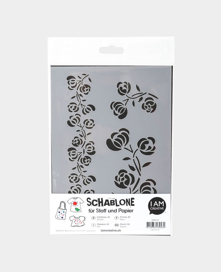 Schablone Blumen, 148 x 210 mm (A5), Weiss transluszent