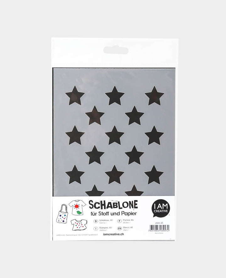 Schablone Sterne I, 148 x 210 mm (A5), Weiss transluszent
