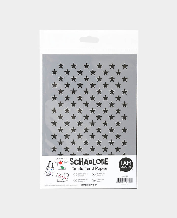 Schablone Sterne II, 148 x 210 mm (A5), Weiss transluszent