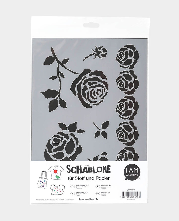 Schablone Rosen, 210 x 297 mm (A4), Weiss transluszent